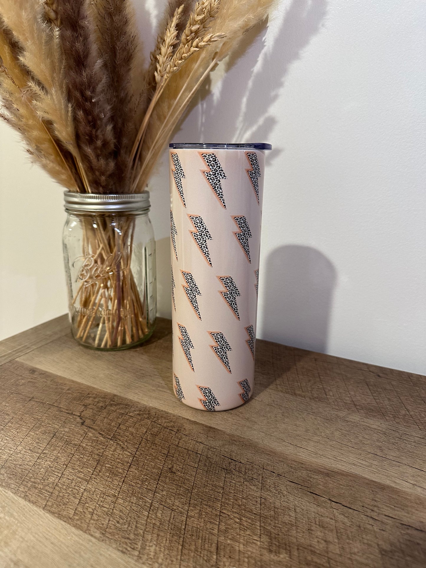 Pink cheetah tumbler
