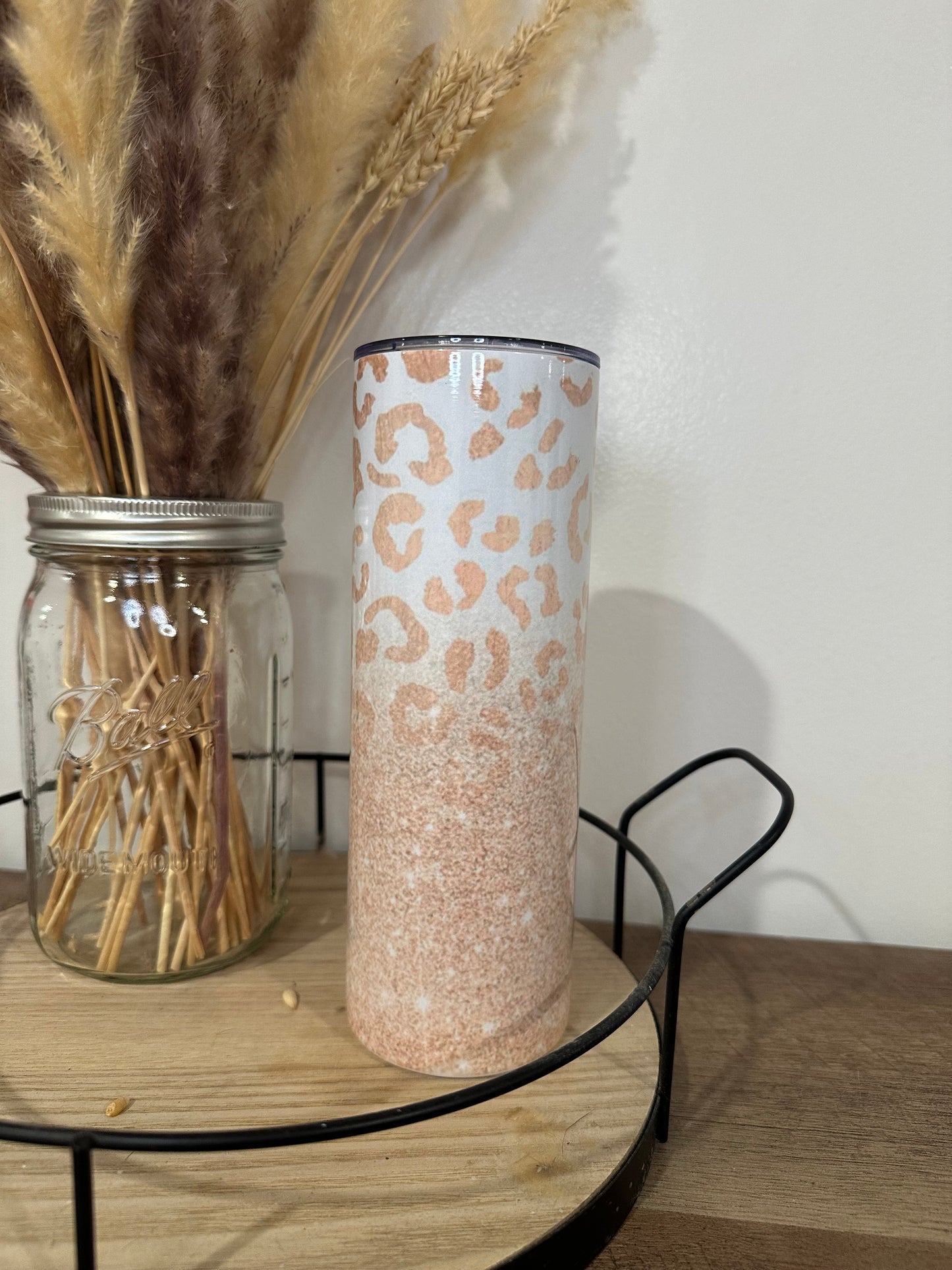 Pink cheetah 20oz tumbler