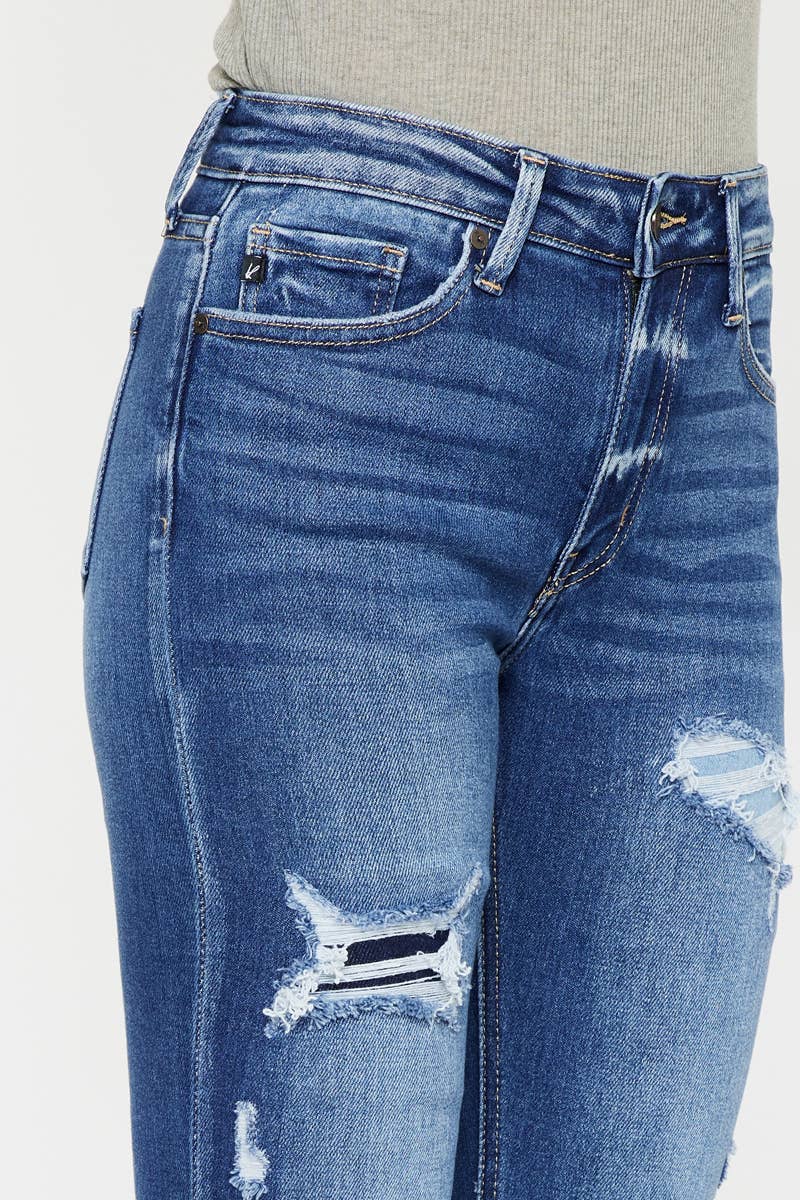 HIGH RISE ANKLE SKINNY JEANS-KC2503M