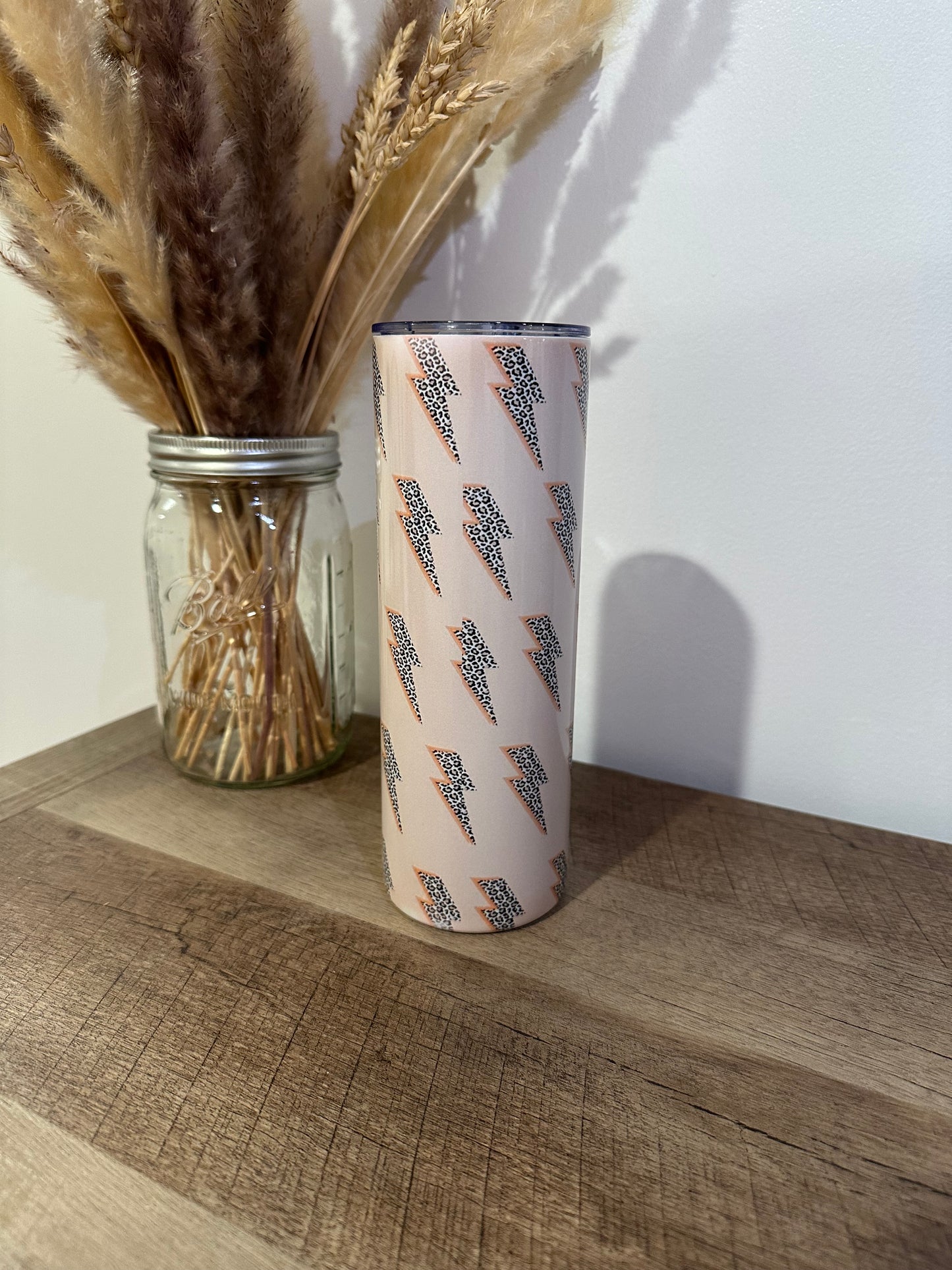 Pink cheetah tumbler