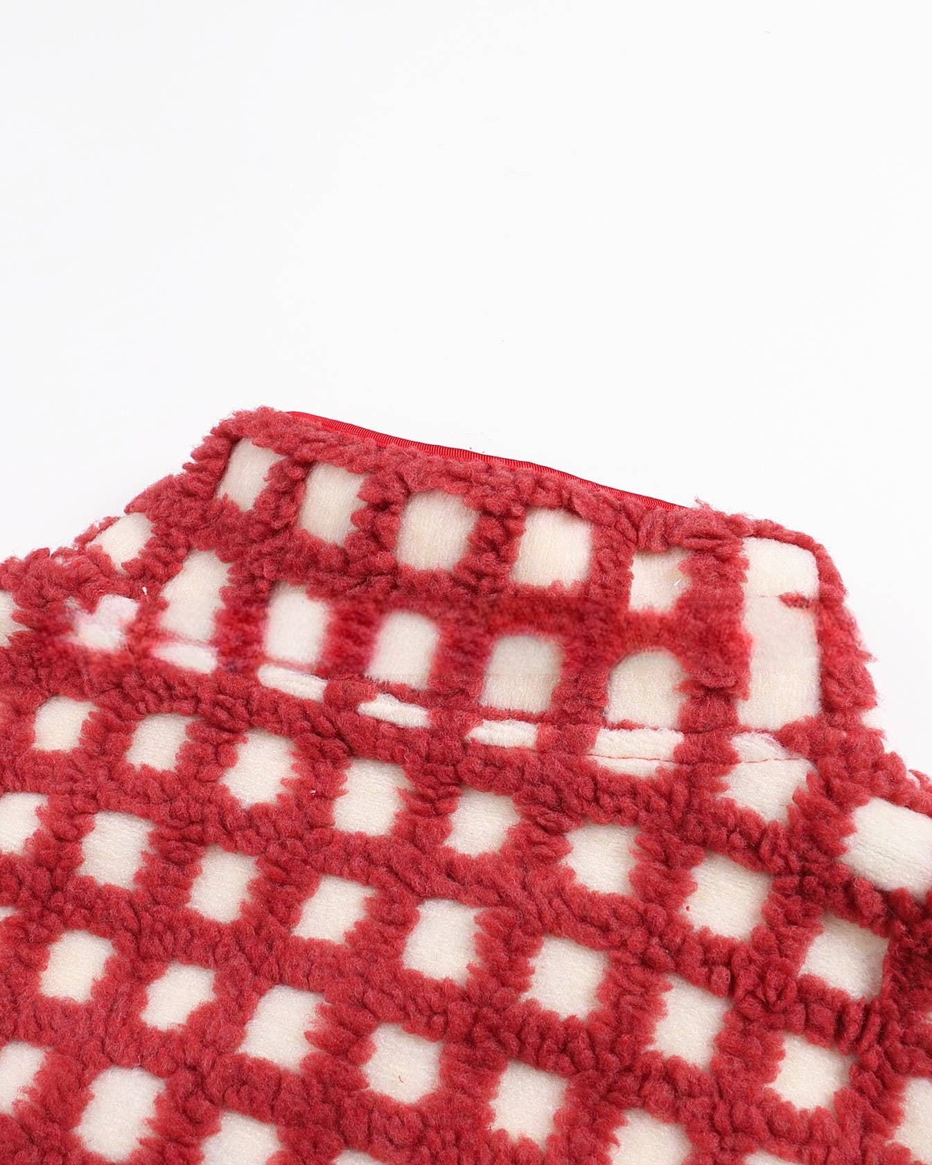 Versatile Contrast Checkered Sherpa Fleece Zip Vest