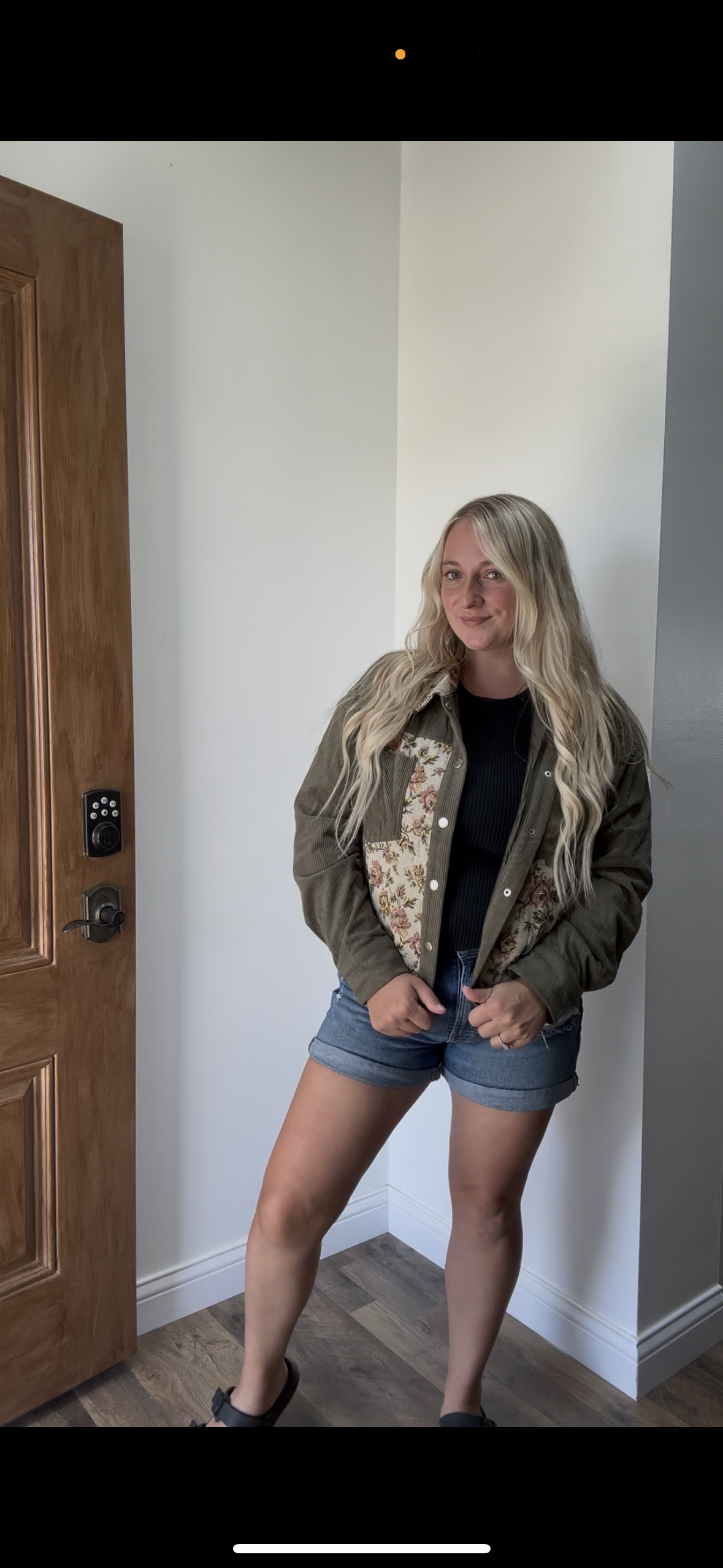 LDC Ribbed Retro Floral Patchwork Shirt Style Jacket