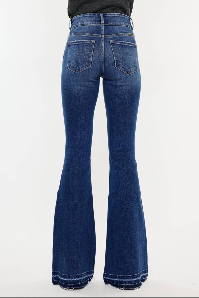 HIGH RISE CROSS OVER FLARE JEANS-KC9340M