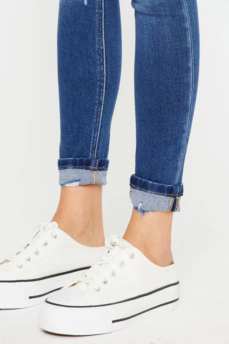 HIGH RISE ANKLE SKINNY JEANS-KC2503M