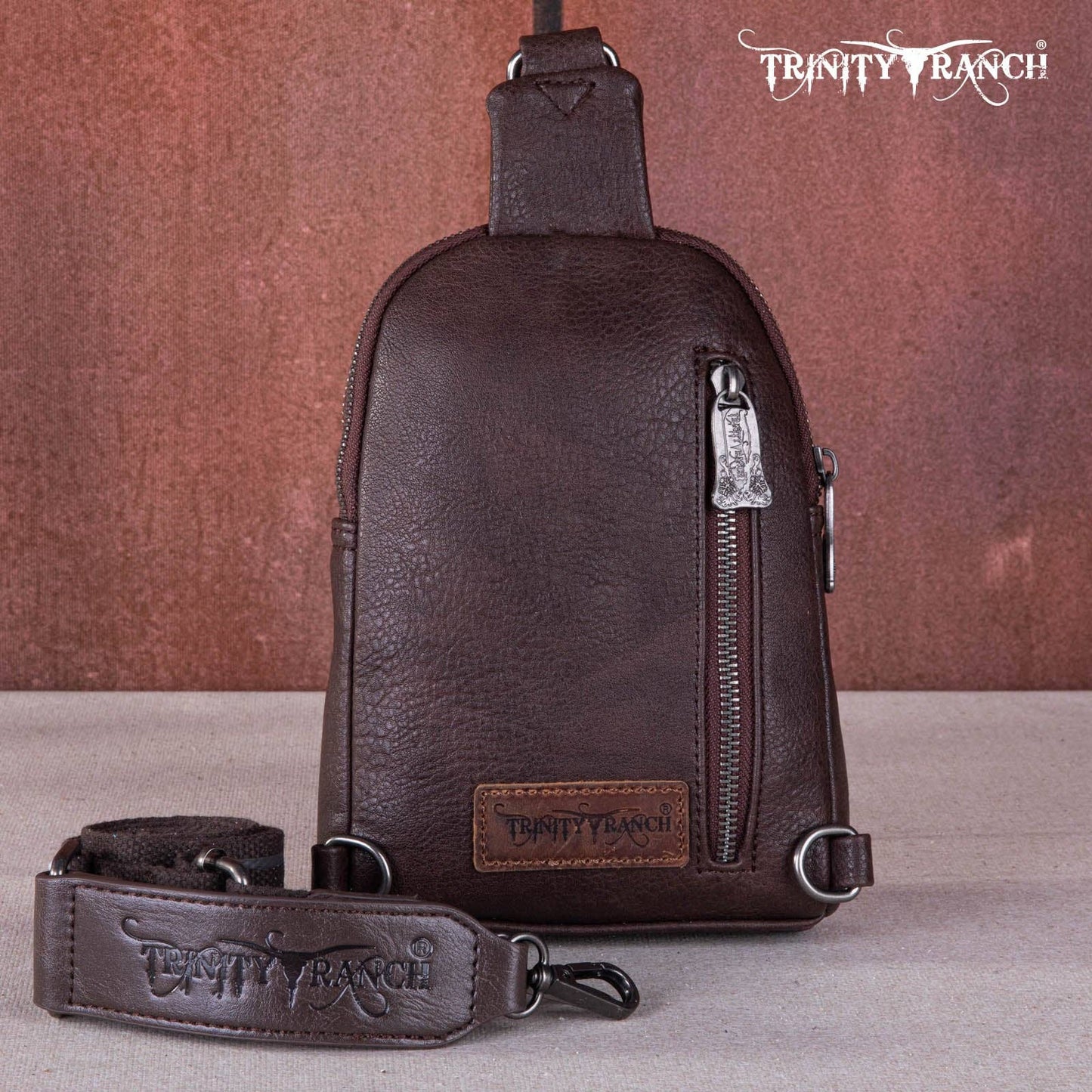 TR159-210 Trinity Ranch Genuine Hair-On Cowhide Collection Sling Bag