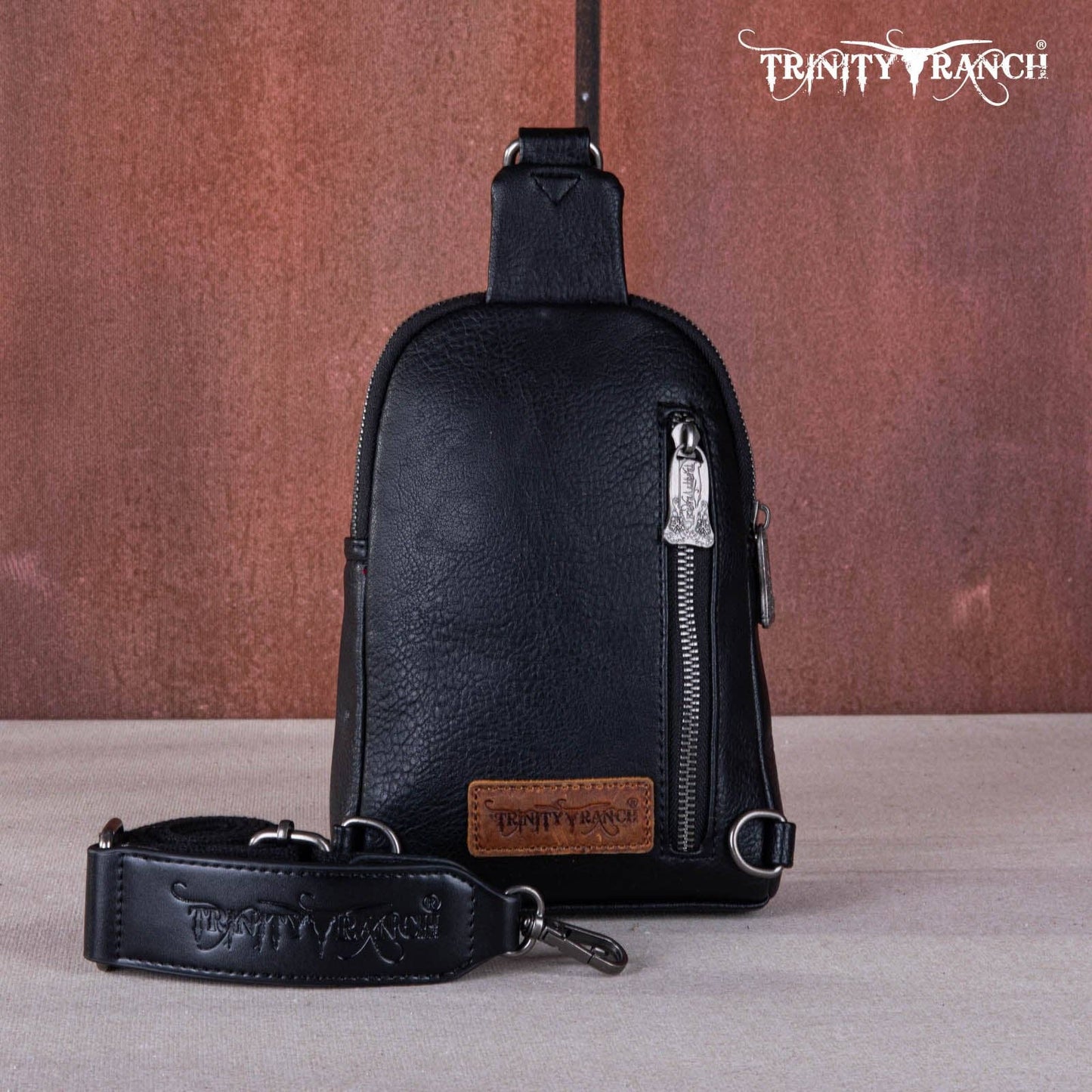 TR159-210 Trinity Ranch Genuine Hair-On Cowhide Collection Sling Bag