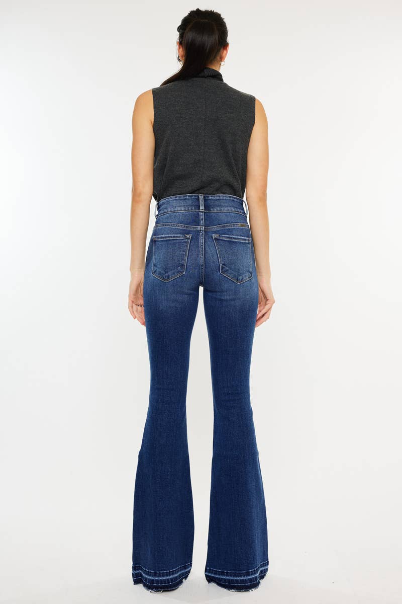 HIGH RISE CROSS OVER FLARE JEANS-KC9340M