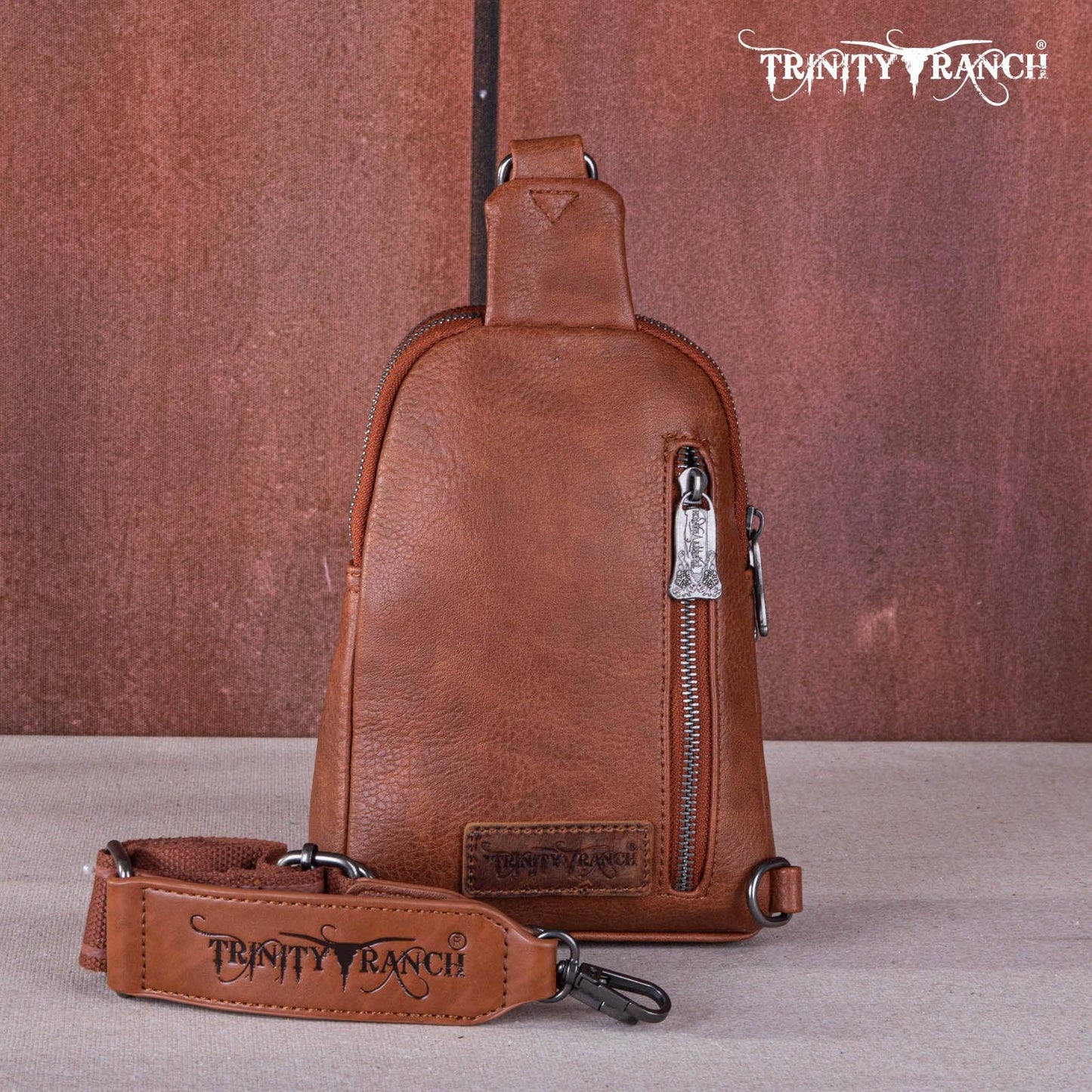 TR159-210 Trinity Ranch Genuine Hair-On Cowhide Collection Sling Bag