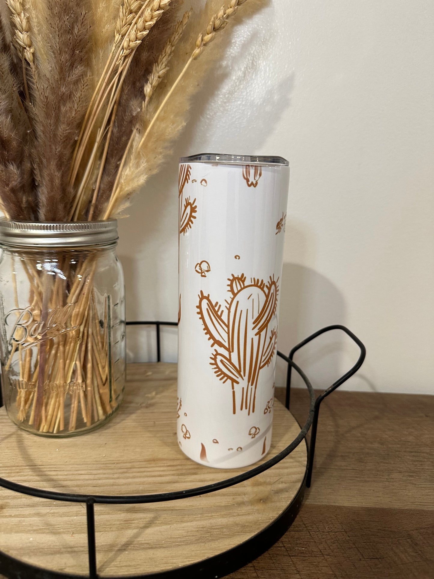 Cactus and cow skull 20oz tumbler