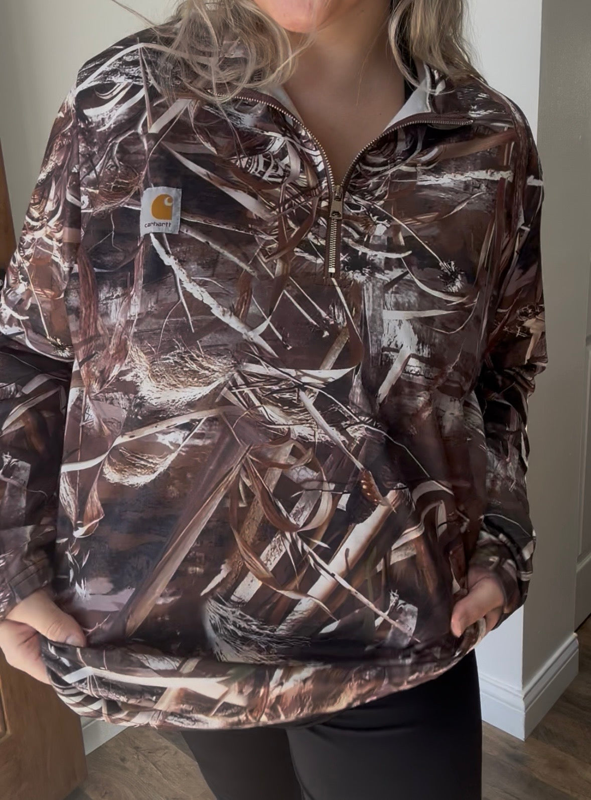 Western Half Zipper Camo Pullover