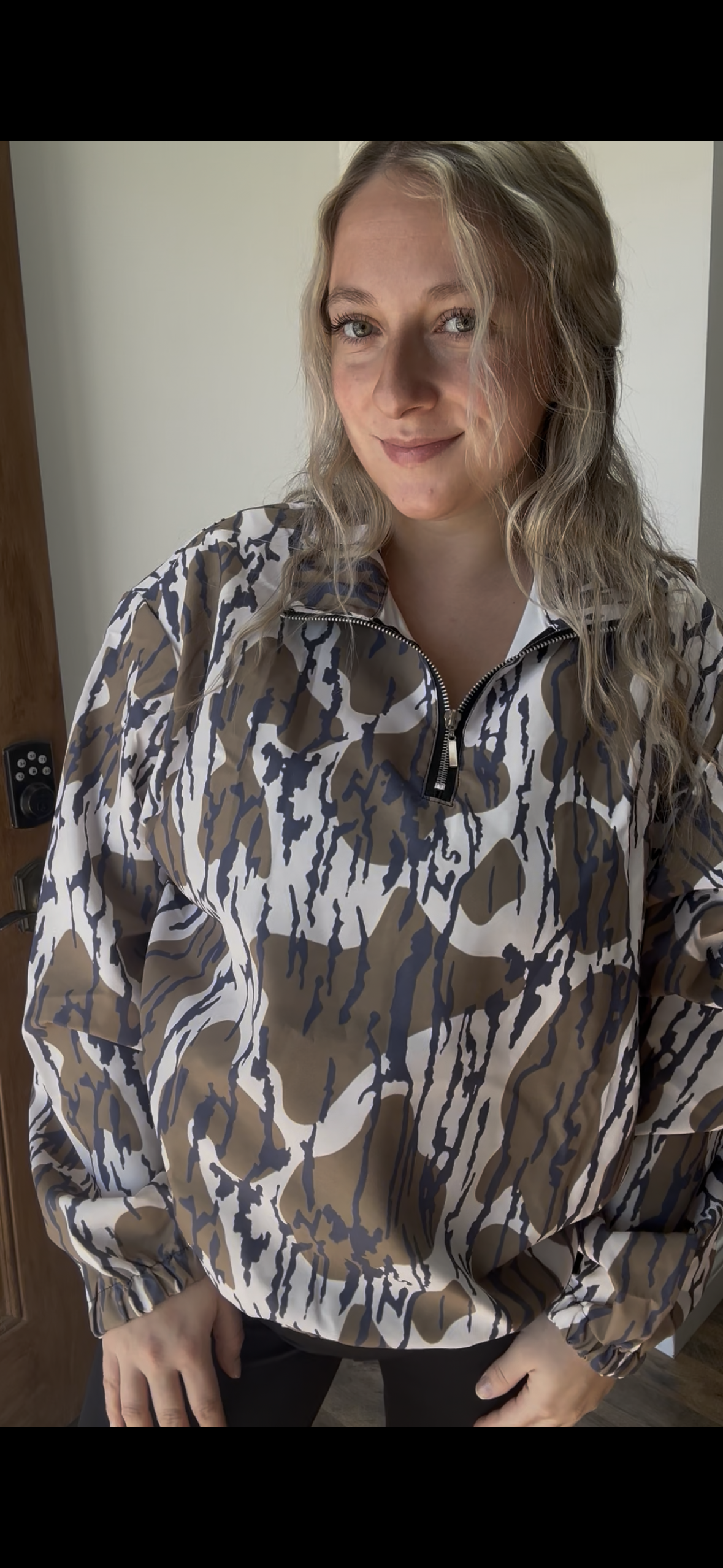 Western bottomland camo half zip