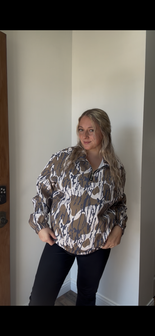Western bottomland camo half zip