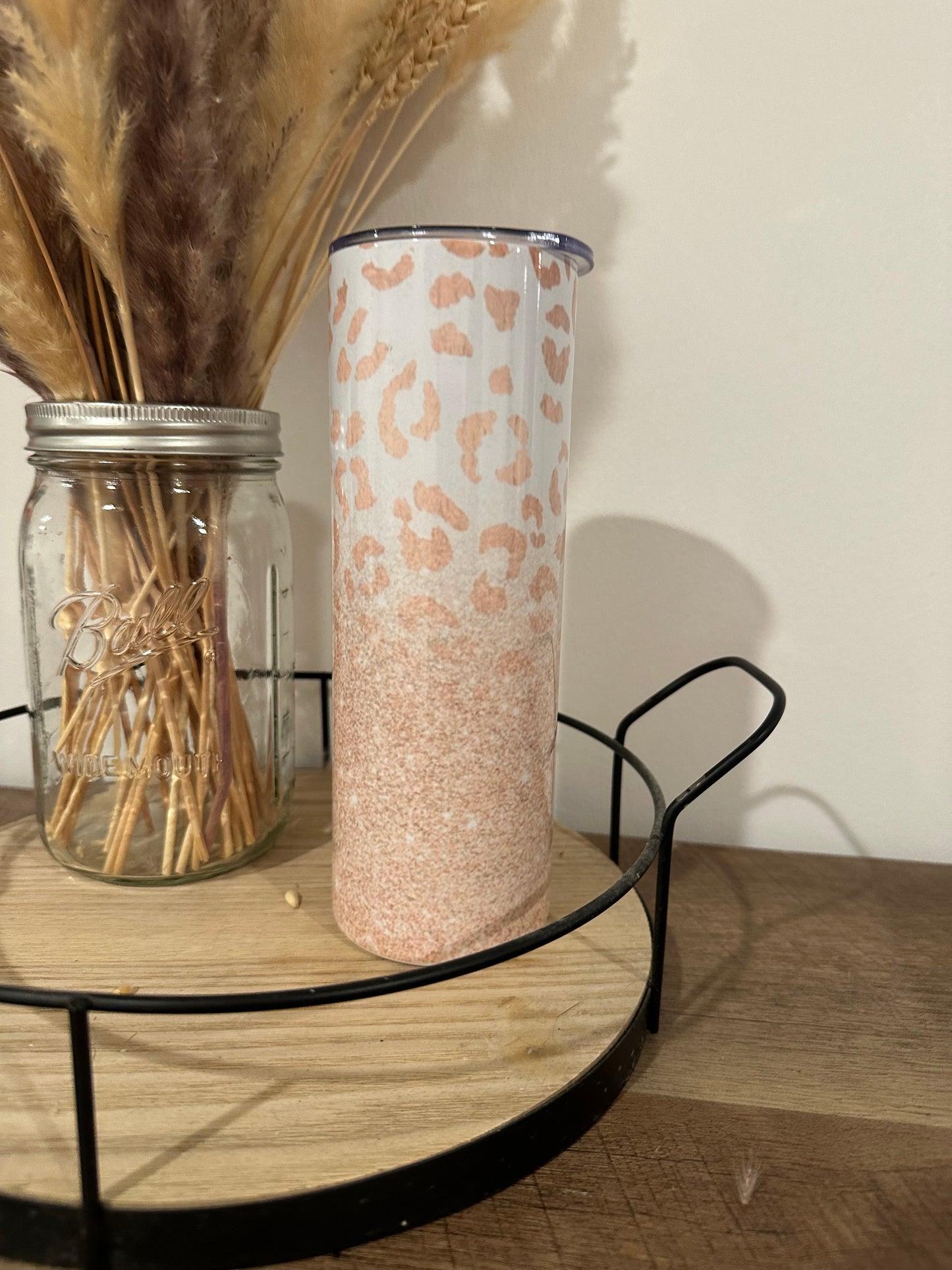 Pink cheetah 20oz tumbler