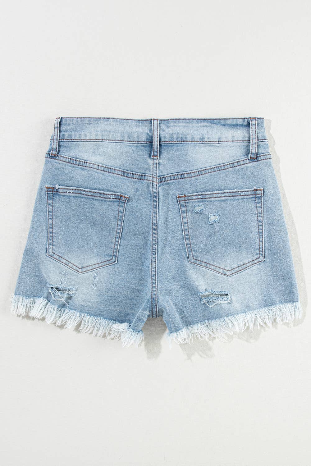 Distressed Ripped Raw Hem High Waist Denim Shorts