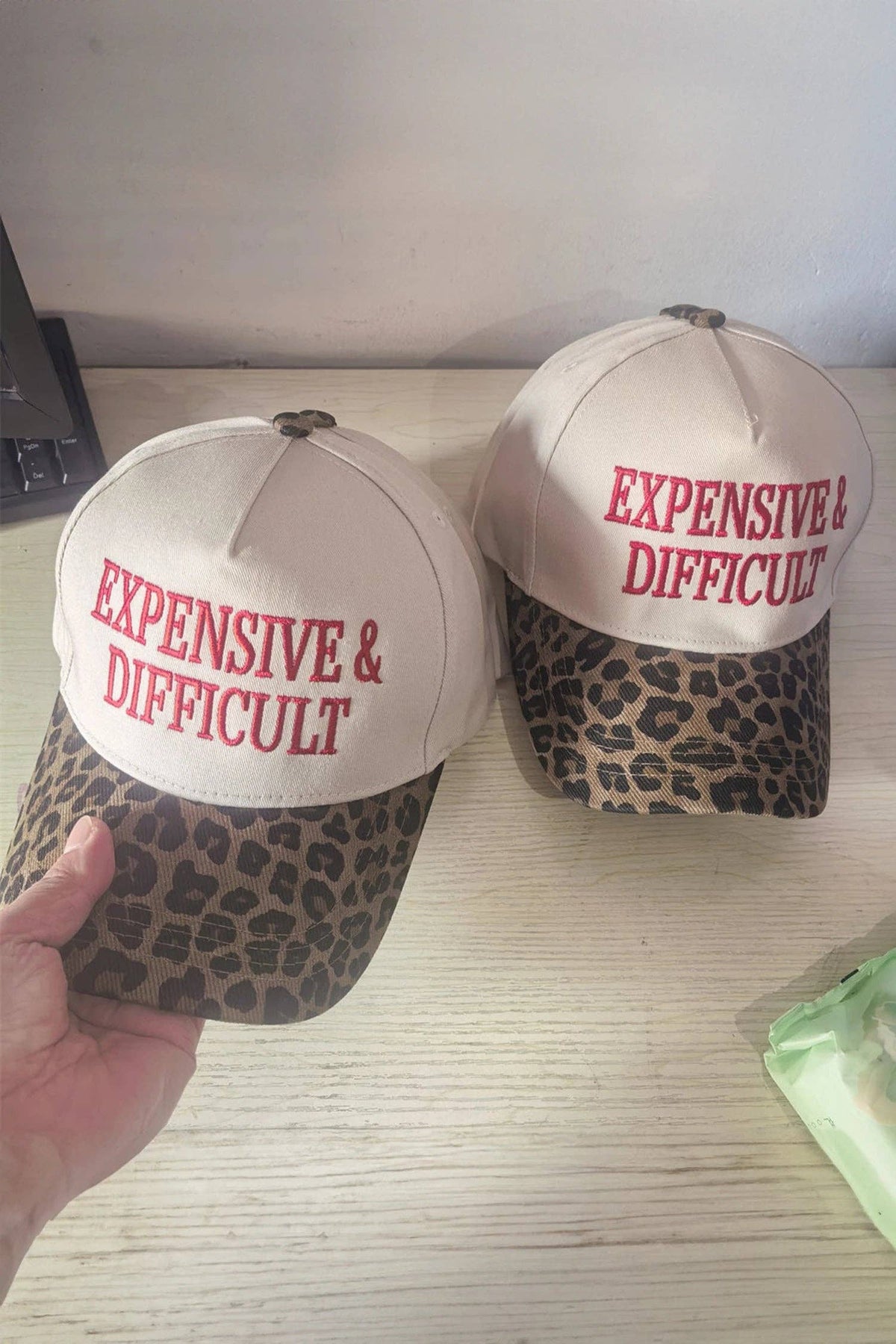 Leopard Print Embroidered Graphic Baseball Cap