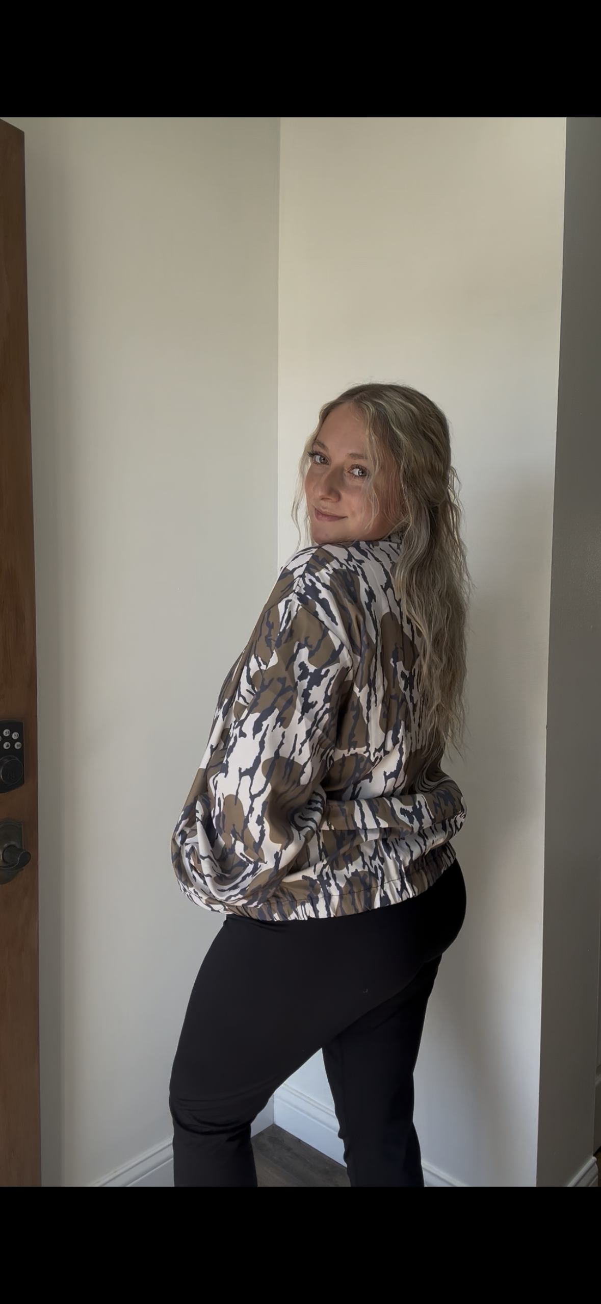 Western bottomland camo half zip