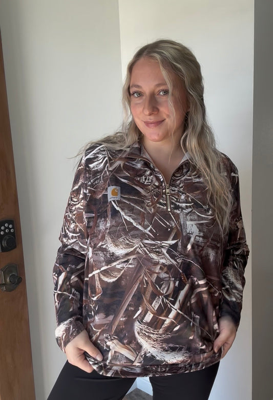 Western Half Zipper Camo Pullover