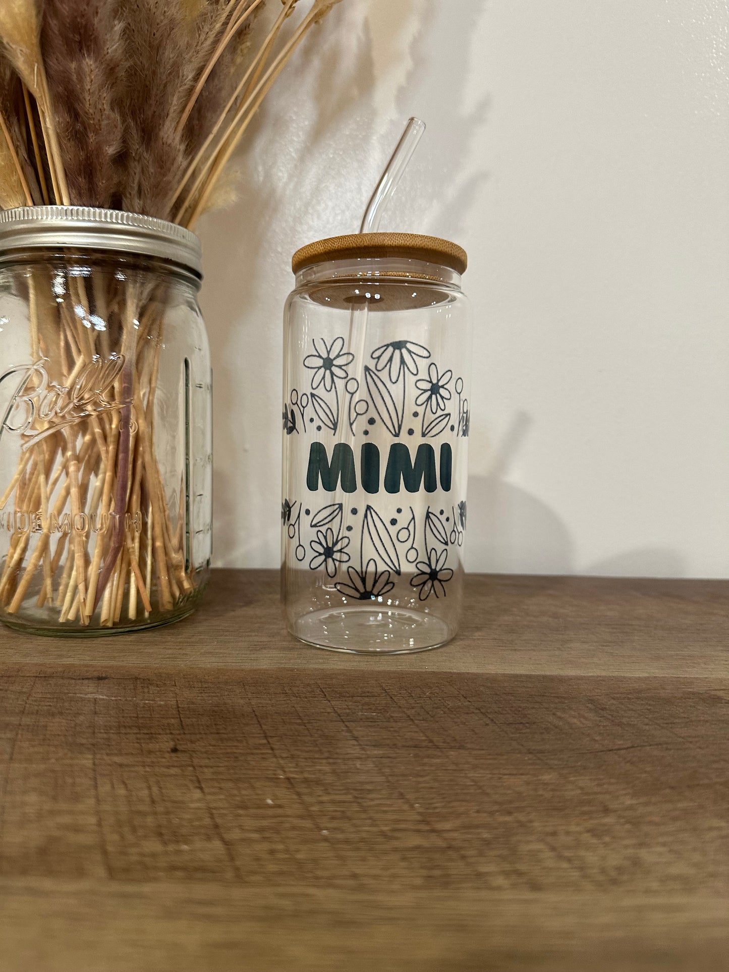 Mama, Nana, Mimi frosted 16oz glass tumbler