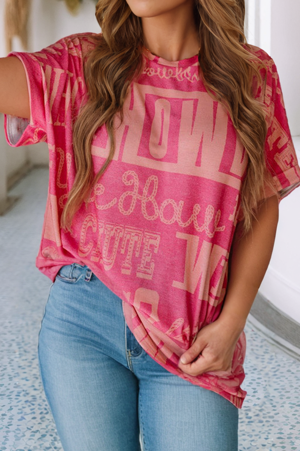 LDC Howdy Cowboy Letter Printed Western Fashion Tee