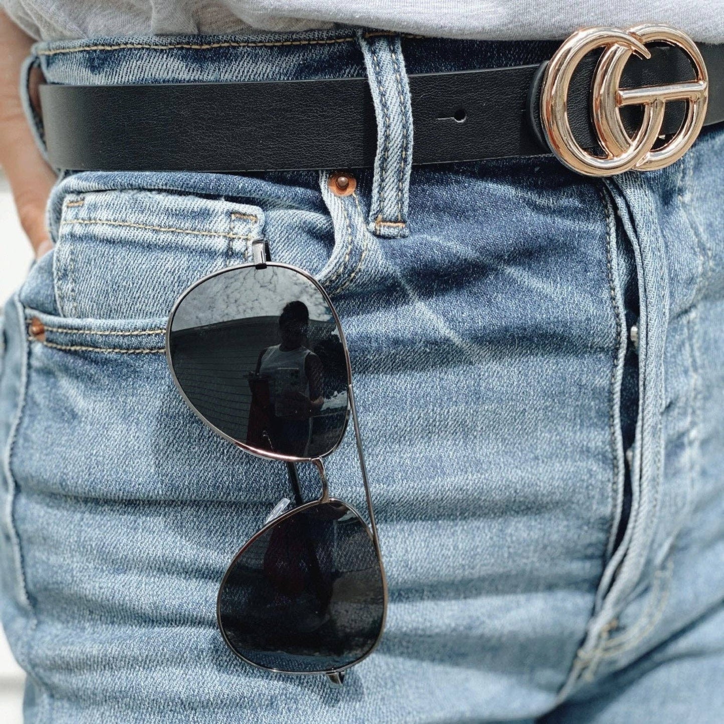 Aviator Gunmetal Sunglasses