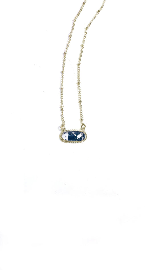 Black Cowhide Necklace
